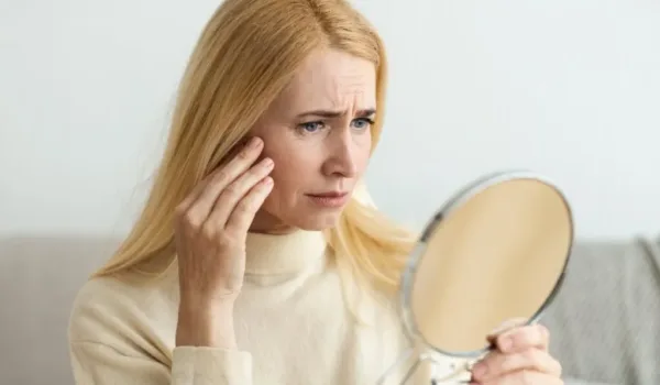 Blonde vrouw wil door haar huid stoppen met roken